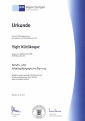 IHK Urkunde